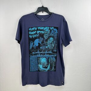Iron‎ Fist T-Shirt Mens M Blue Black The Dead Will Skate The Earth Short Sleeve